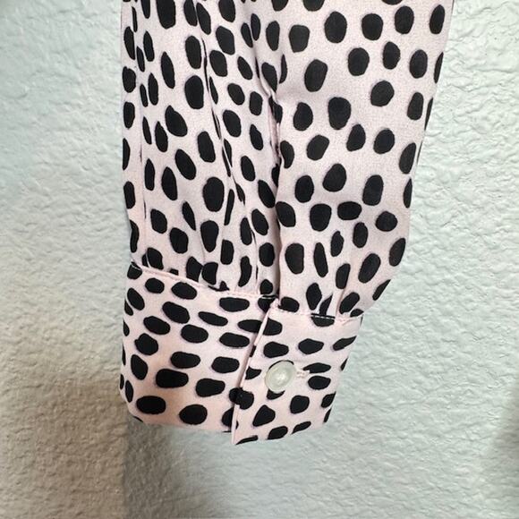 J. Crew Pink Dot Feminine Blouson Long Sleeve Blouse X-Small - Picture 5 of 12